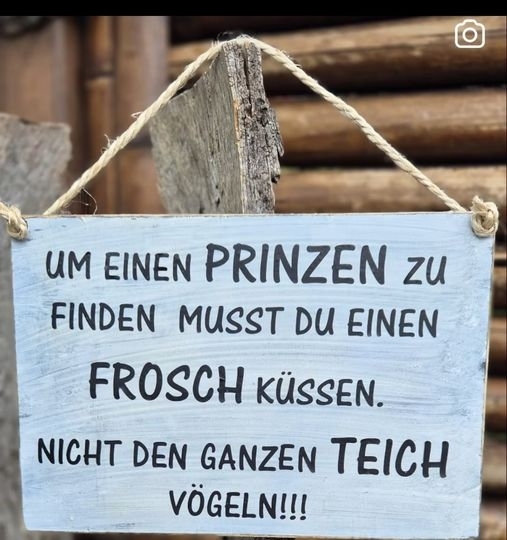 UM EINEN PRINZEN ZU FINDEN MUSST DU EINEN FROSCH KÜSSEN. - NICHT DEN GANZEN TEICH VÖGELN!!!